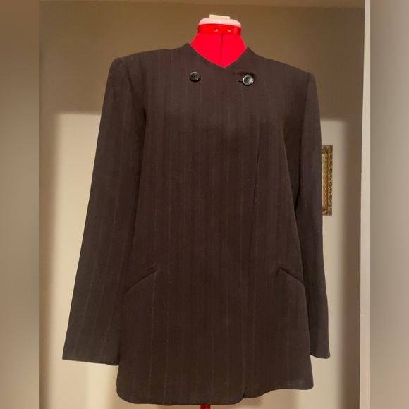 VTG 80s Chocolate Brown Joan & David Blazer Jacket Made In Italy - Picture 6 of 12